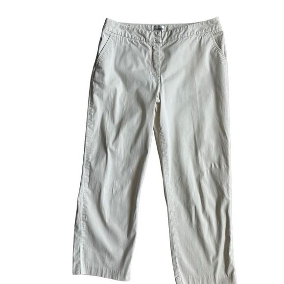 Chico’s Tan Capri Pants Flat Front Lightweight SZ S - Picture 12 of 13